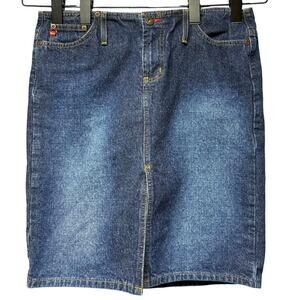 Vintage Y2K 90s LEI Denim Jean Mini Skirt Size 11/12 Large Festival Western